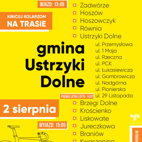 2 sierpnia ulicami Gminy Ustrzyki Dolne przejedzie ponownie Tour de Pologne!